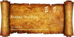 Buday Vulfia névjegykártya
